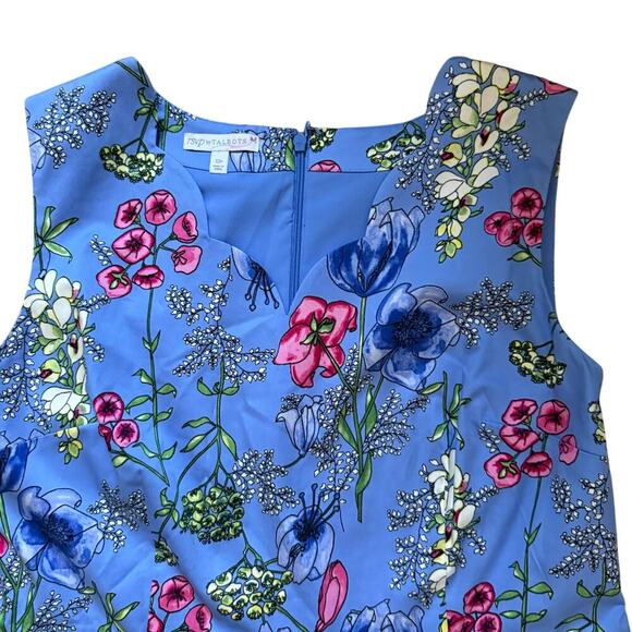RSVP By Talbots Fit & Flare Blue Floral Cottagecore Dress w/ Scallop Neck Line - Picture 5 of 11